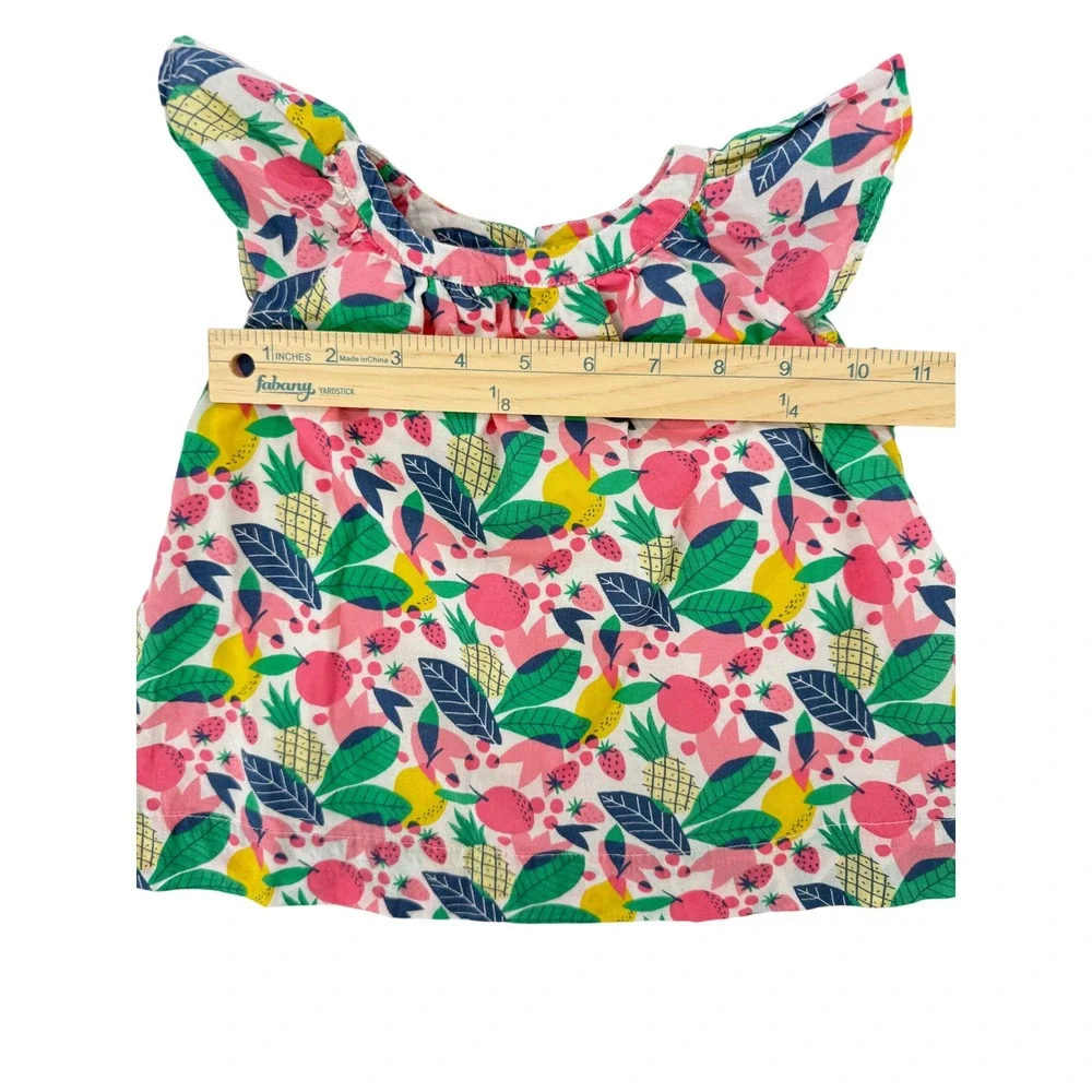 Gap Baby Summer Tropical Fruit Print Dress 3-6 Months Pineapple Strawberry